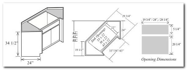 36 inch corner kitchen sink cabinet dimensions