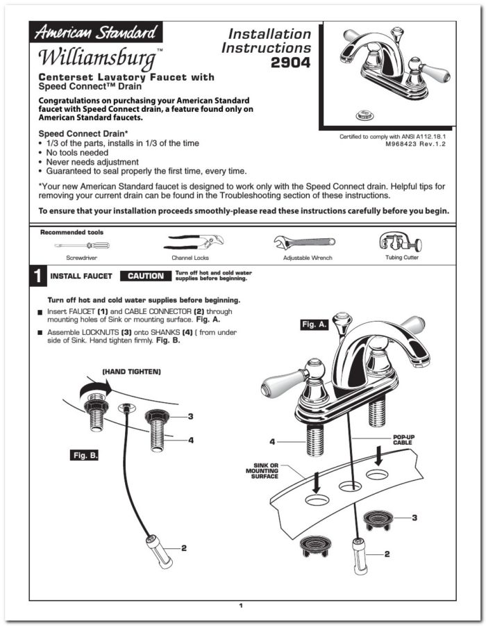 American Standard Bathroom Faucet Manual